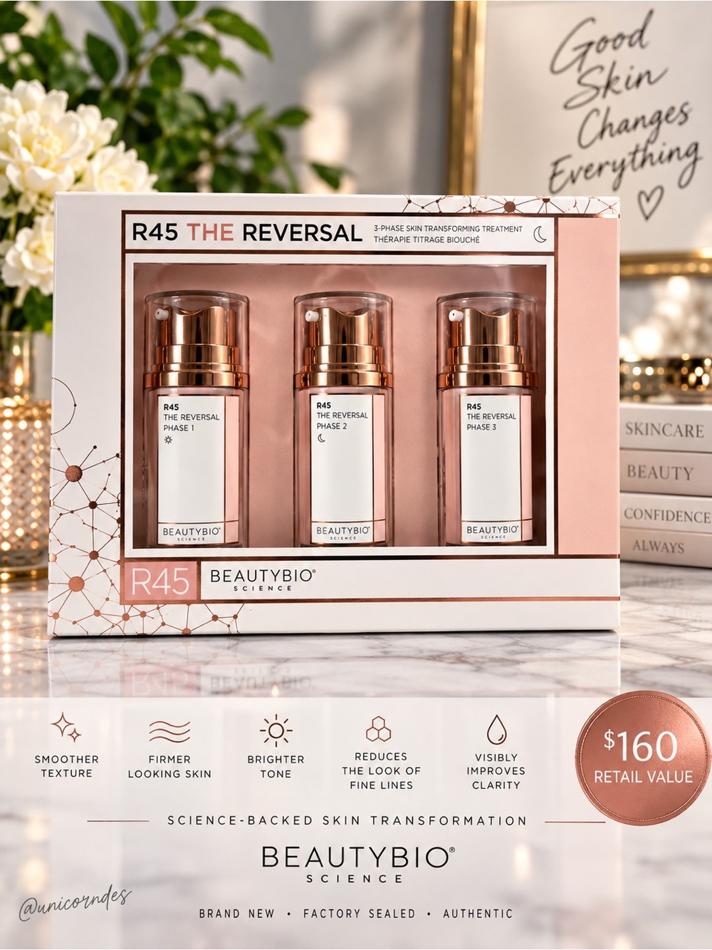 BeautyBio R45 The Reversal 3 Phase Skin Transforming Treatment NEW $160 Retail